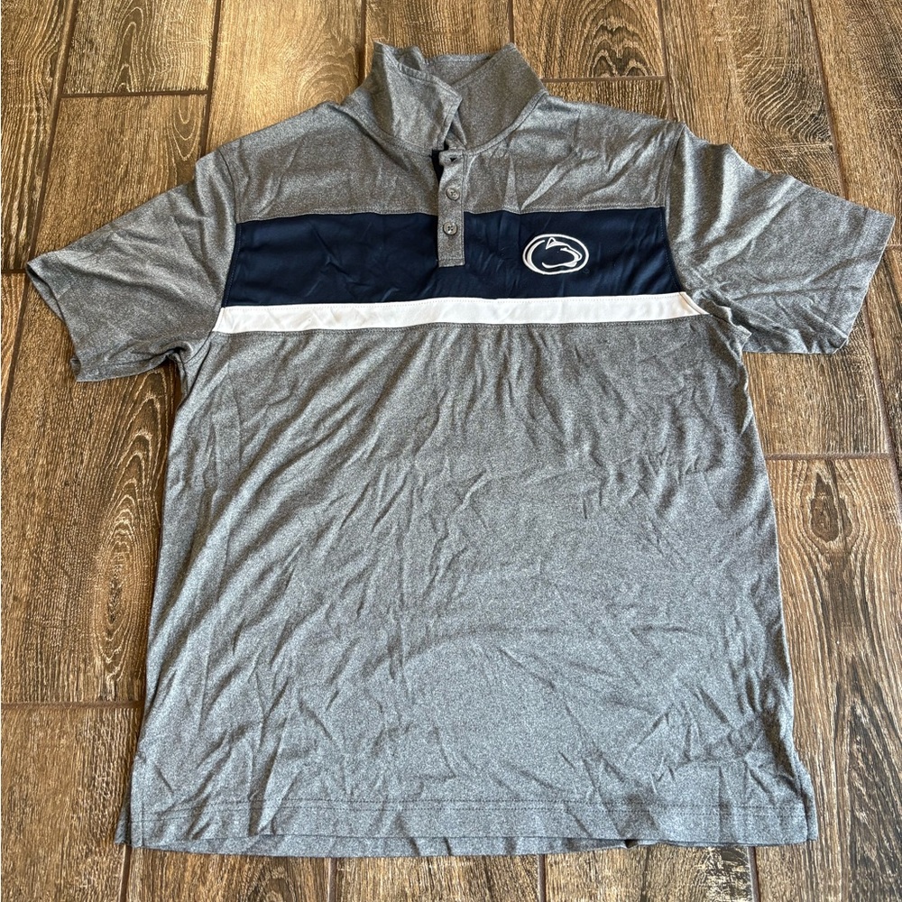 Penn State Nittany Lions Gray and Blue Men's Polo Shirt Adult Medoum